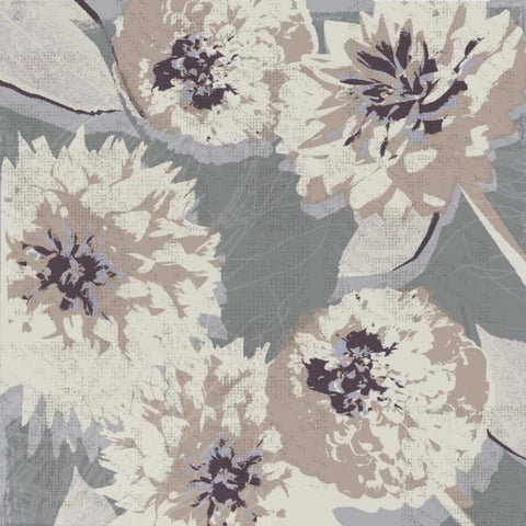 Flower Layers II Black Modern Wood Framed Art Print by Venter, Tandi