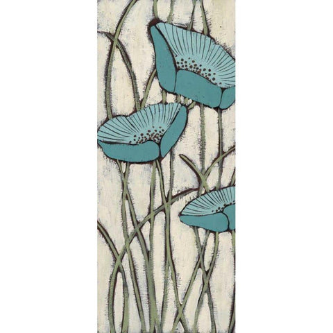 Bleu I Black Modern Wood Framed Art Print with Double Matting by MAJA