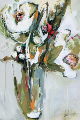 Blooming in NovemberÂ  White Modern Wood Framed Art Print with Double Matting by Maritz, Angela