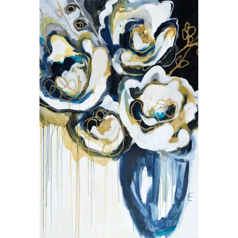 Blooms in Sea Foam Black Modern Wood Framed Art Print by Maritz, Angela