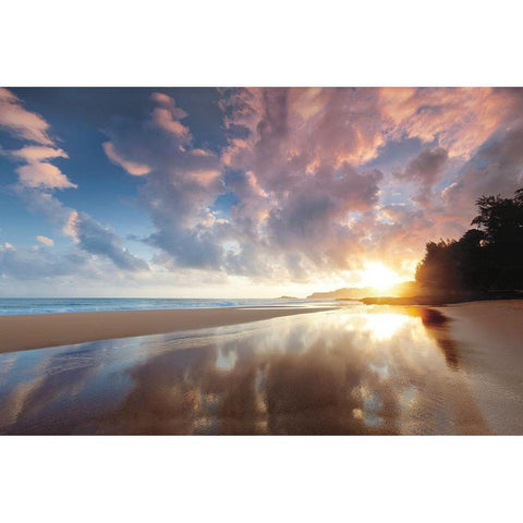 Secret Beach Sunrise White Modern Wood Framed Art Print by Frates, Dennis