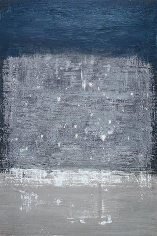 Astral Blues White Modern Wood Framed Art Print with Double Matting by Gold, Caroline