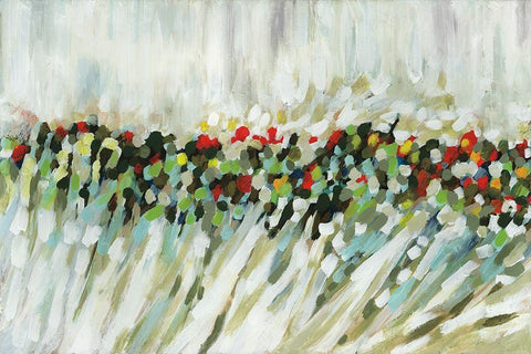 Poppy Swirls Black Ornate Wood Framed Art Print with Double Matting by Parker, Karen Lorena