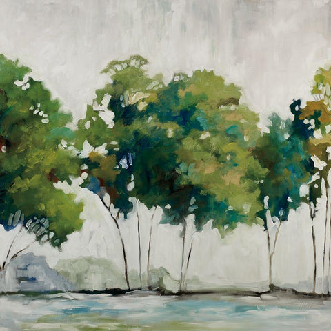 Late Summer Trees Black Ornate Wood Framed Art Print with Double Matting by Ellens, Jacqueline