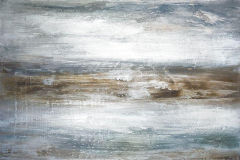 Mirage II White Modern Wood Framed Art Print with Double Matting by Fontaine, Stephane