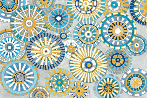 Circle Delight White Modern Wood Framed Art Print with Double Matting by Banks, Debbie