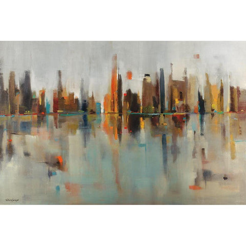 Golden Harbor Black Modern Wood Framed Art Print by Jackson, Victoria