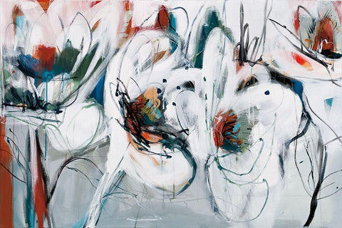 Winter Dance White Modern Wood Framed Art Print with Double Matting by Fitsimmons, A