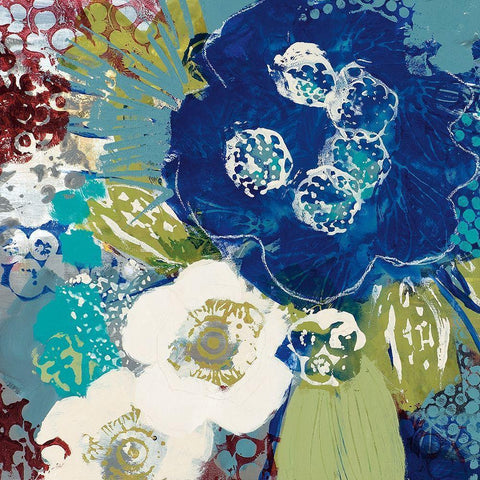 Garden Blues III Black Modern Wood Framed Art Print by Bernsen, Leslie
