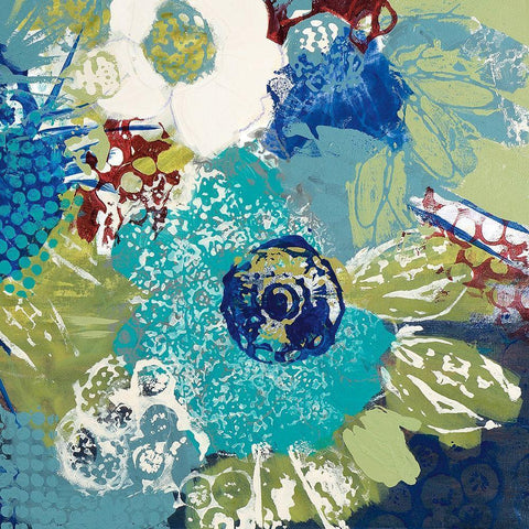 Garden Blues IV White Modern Wood Framed Art Print by Bernsen, Leslie