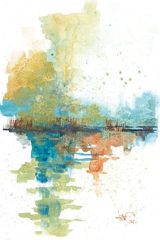 Reflections White Modern Wood Framed Art Print with Double Matting by Quintero, Tita