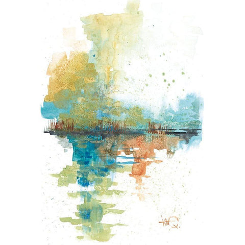 Reflections White Modern Wood Framed Art Print by Quintero, Tita