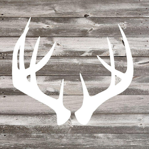 Antler Art II White Modern Wood Framed Art Print with Double Matting by Venter, Tandi