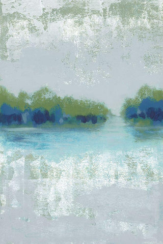 Misty View I White Modern Wood Framed Art Print with Double Matting by Vindedzis, Rita