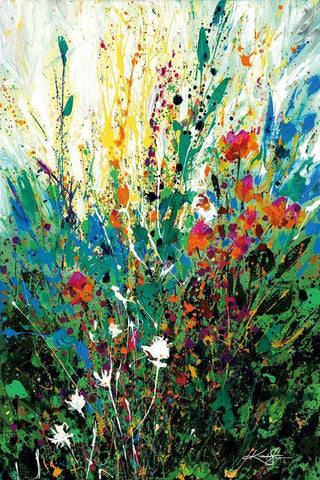 Floral Escape White Modern Wood Framed Art Print with Double Matting by Stanion, Kathy Morton