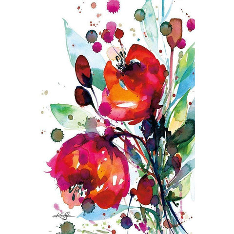 Floral Dream I Black Modern Wood Framed Art Print by Stanion, Kathy Morton