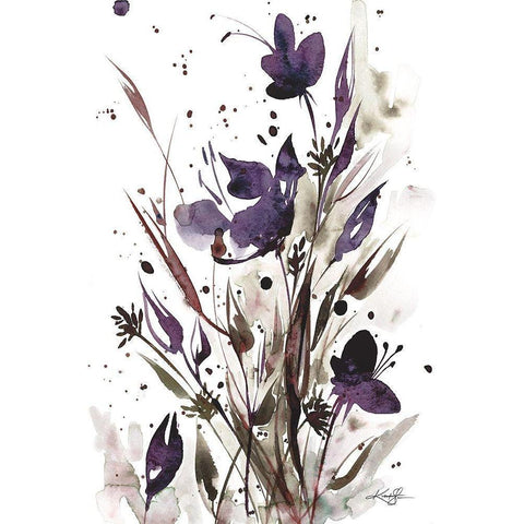Floral Music I Gold Ornate Wood Framed Art Print with Double Matting by Stanion, Kathy Morton