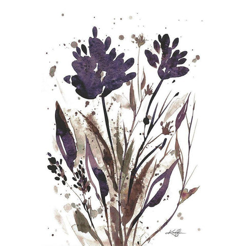 Floral Music II Black Modern Wood Framed Art Print by Stanion, Kathy Morton