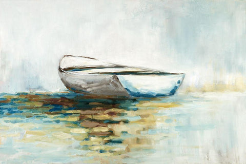 In The Shallows White Modern Wood Framed Art Print with Double Matting by Ellens, Jacquelline