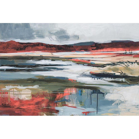 Before Night Falls Black Modern Wood Framed Art Print by Fitzsimmons, A.