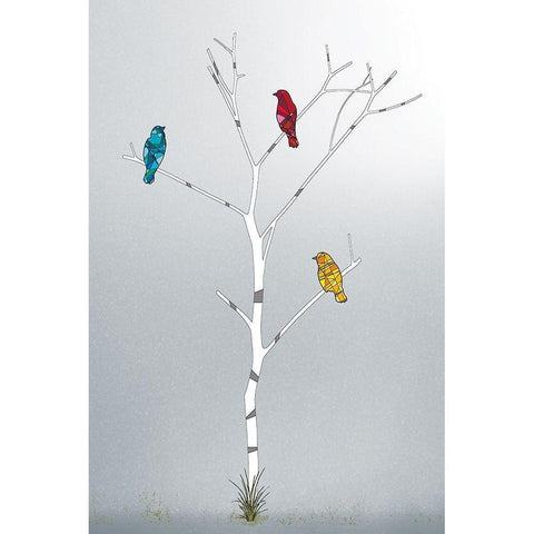Three In A Tree Black Modern Wood Framed Art Print by Pelkey, Marvin