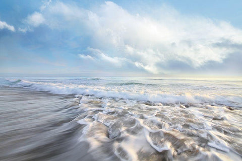 Seafoam White Modern Wood Framed Art Print with Double Matting by Celebrate Life Gallery