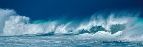 Breaking Waves White Modern Wood Framed Art Print with Double Matting by Frates, Dennis