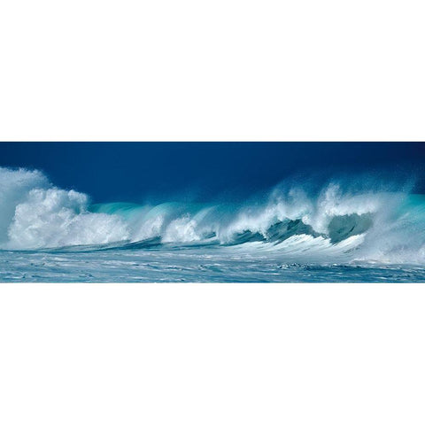 Breaking Waves White Modern Wood Framed Art Print by Frates, Dennis