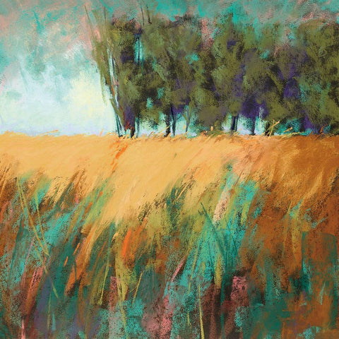 Trees On The Horizon Black Modern Wood Framed Art Print with Double Matting by Cassell, Sherri