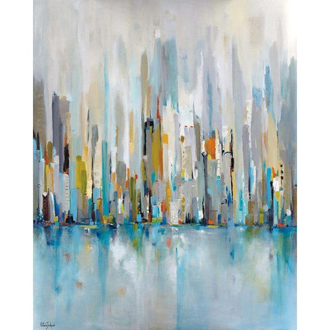 City Beat Black Modern Wood Framed Art Print with Double Matting by Jackson, Victoria