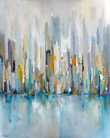 City Beat White Modern Wood Framed Art Print with Double Matting by Jackson, Victoria