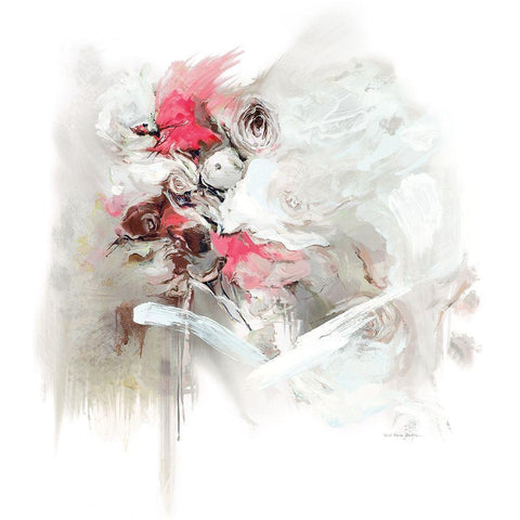 Pretty In Pink White Modern Wood Framed Art Print by Parker, Karen Lorena