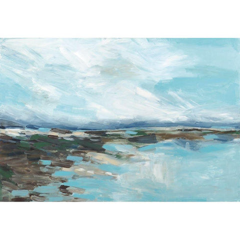 Somewhere On The Beach Black Modern Wood Framed Art Print with Double Matting by Pasion, Wani