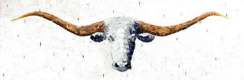 Longhorn Black Ornate Wood Framed Art Print with Double Matting by Pelkey, Marvin