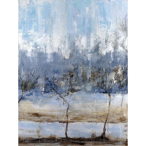 Anchored In Blue I White Modern Wood Framed Art Print by Kadmiri, Aziz