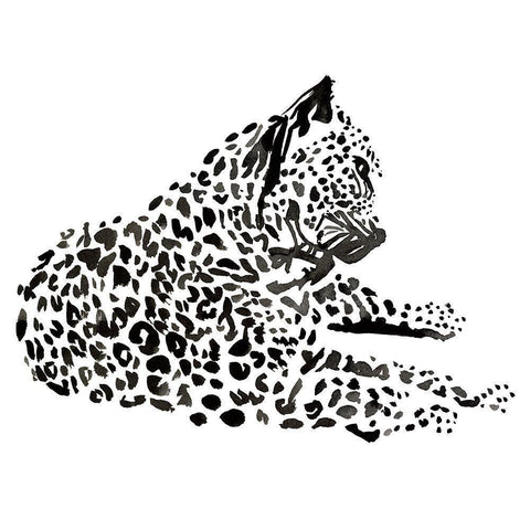 Cheetah White Modern Wood Framed Art Print by Billinghurst, Marina