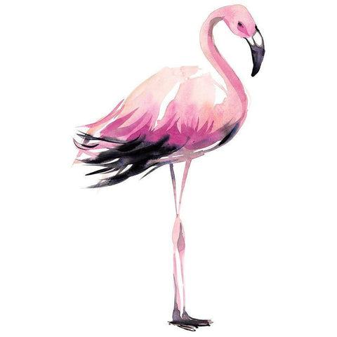 Flamingo White Modern Wood Framed Art Print by Billinghurst, Marina