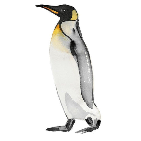 Penguin II Black Modern Wood Framed Art Print by Billinghurst, Marina