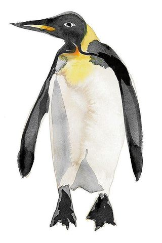Penguin III White Modern Wood Framed Art Print with Double Matting by Billinghurst, Marina