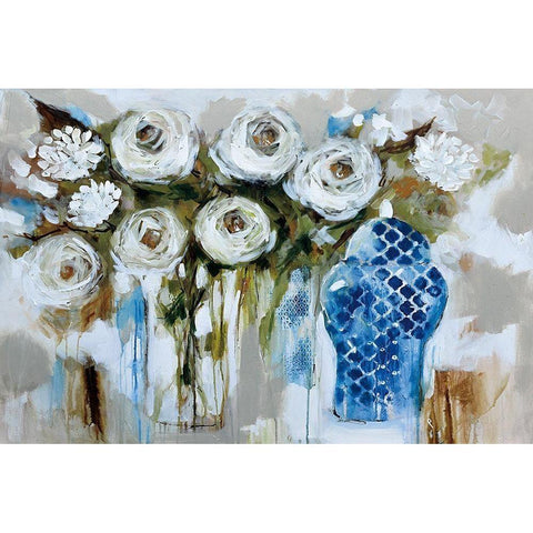 Dutch Bouquet Black Modern Wood Framed Art Print by Jones, A.