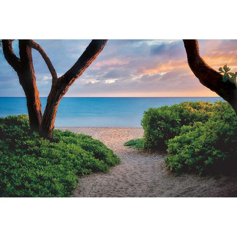 Beach Time Black Modern Wood Framed Art Print with Double Matting by Frates, Dennis