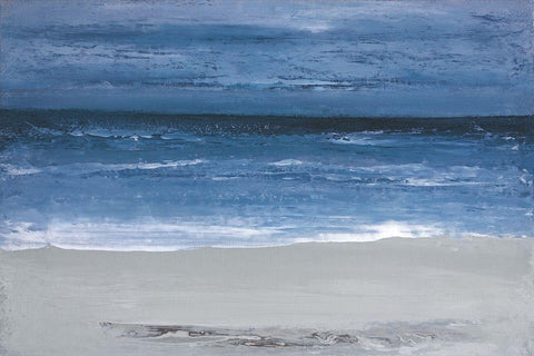 Ocean White Modern Wood Framed Art Print with Double Matting by Gold, Caroline