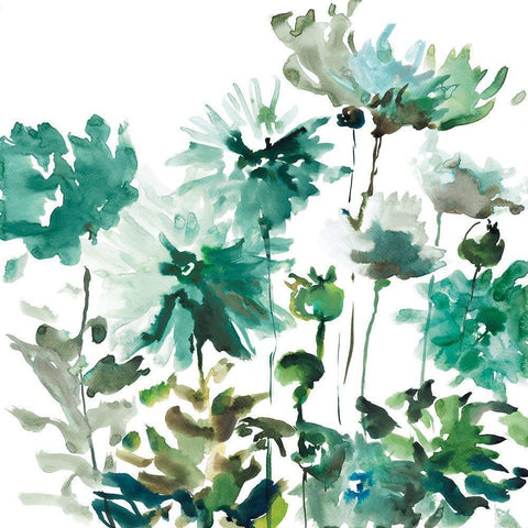 Garden Bliss White Modern Wood Framed Art Print by Meyers, Rebecca
