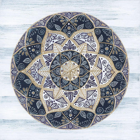 Coastal Mandala I Black Modern Wood Framed Art Print by St. Amant, Yvette