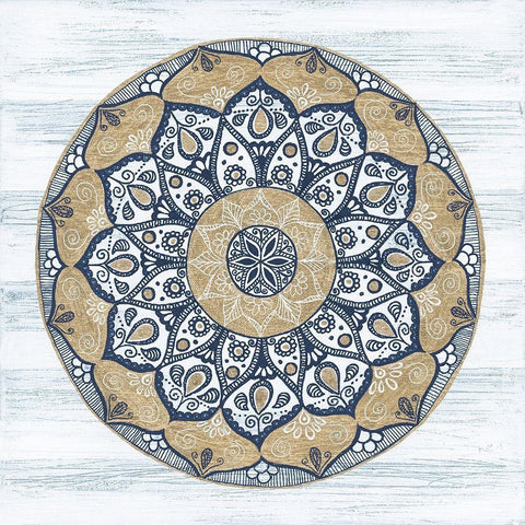 Coastal Mandala II Black Ornate Wood Framed Art Print with Double Matting by St. Amant, Yvette