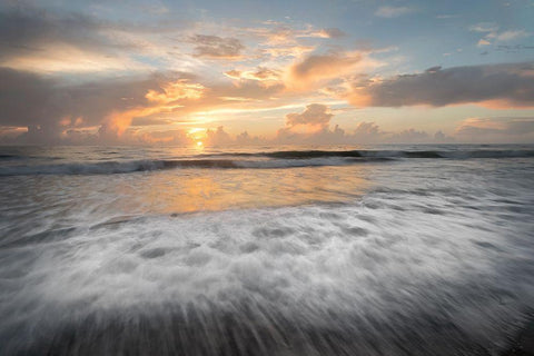 Pale Sunrise White Modern Wood Framed Art Print with Double Matting by Burt, D.