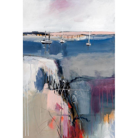 Sheltered Waters White Modern Wood Framed Art Print by Fitzsimmons, A.