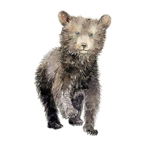 Baby Bear Black Modern Wood Framed Art Print by Markelova, Elena
