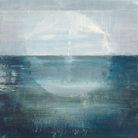 Lunar Echo White Modern Wood Framed Art Print by Ross, Heather
