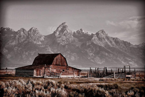 John Moutlon Barn White Modern Wood Framed Art Print with Double Matting by Smith, Ken